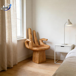 WISEMAX FURNITURE Canapé individuel en bois massif en forme de doigt, design moderne, pour l'extérieur, l'hôtel, l'appartement, le salon - Product Image 6