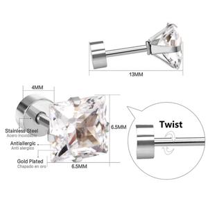 Nueva Llegada, 12 Pares/Lote de Aretes Cuadrados de Colores Variados para Niñas y Mujeres, Regalo de Joyería - Product Image 3