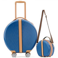 18 pouces rouge noir ABS + PC Ins Hot Travel Bagages Bag Set Modern Cartoon Lady Trolley Valise à main pour cosmétiques Trousse de maquillage