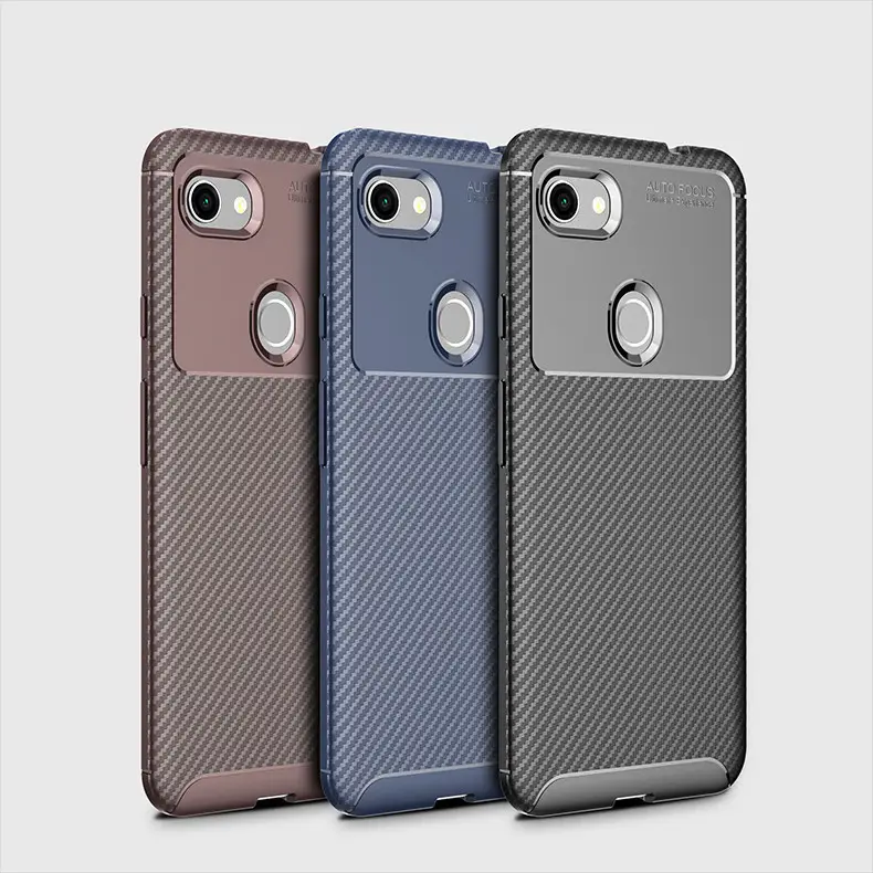 Shockproof TPU Carbon Fiber Full Coverage Mobile Phone Case for Google pixel 3 5 4A 5G 5A 3A