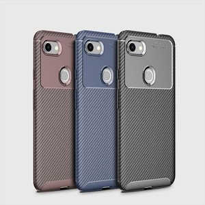Shockproof TPU Carbon <strong>Fiber</strong> Full Coverage Mobile Phone Case for <strong>Google</strong> Pixel 3 5 4A 5G 5A 3A - Product Image 1