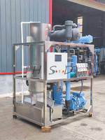 Machine à glaçons tubulaires à prix abordable pour usage commercial et industriel, machine à glaçons tubulaires à refroidissement par eau, capacité 1T, pour la restauration de fruits de mer