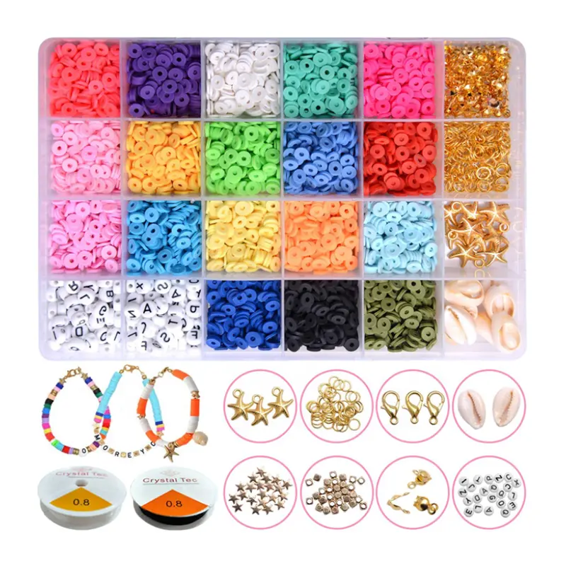 Juego de cuentas artesanales, contiene cuentas en 18 colores para pulseras, fabricación de joyas, 4500 Uds.