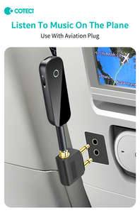 Adaptateur audio sans fil BT COTECi 3,5 mm Jack Aux pour voyage en avion, <span class=keywords><strong>émetteur</strong></span>-<span class=keywords><strong>récepteur</strong></span> BT pour avion, transmetteur-<span class=keywords><strong>récepteur</strong></span> BT pour casque, voiture - Product Image 3