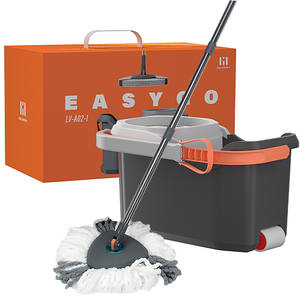 Kit de Limpieza para el Hogar HOLAMOPA con Mopa de Microfibra y Cubo con Ruedas para un Fácil Escurrido y Cuidado Eficiente del Suelo, Exhibición para Tiendas Minoristas - Product Image 1