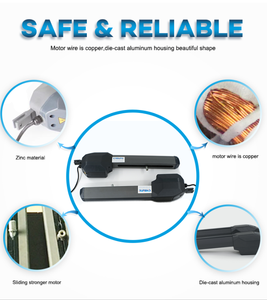 Fabricante Chisung 500KG * 2 brazos duales abridor automático de puerta oscilante 400/600mm Motor de CA de carrera con interruptor de límite - Product Image 3