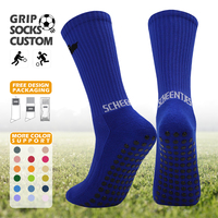 Chaussettes de football antidérapantes personnalisées, en tricot jacquard, avec logo, respirantes, pour le sport et l'entraînement