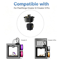 Nosel FLASHFORGE Creator5 / Creator5 Pro, Maks 320 ℃   Hotend Suhu Tinggi, Nosel yang Diperkeras 0,25/0,4/0,6/0,8mm untuk C5/C5 Pro