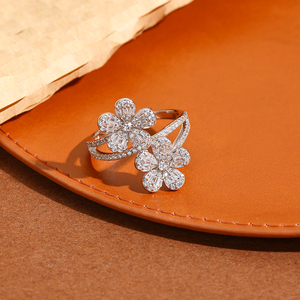 Thiết kế thích hợp 925 Sterling bạc vòng hoa hình dạng Zircon Vòng Thời Trang đồ trang sức quà tặng - Product Image 5