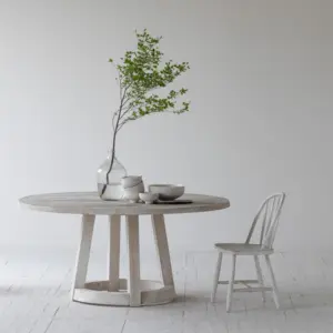 Profissional china fornecedor boa qualidade restaurante reciclado pinho madeira alta rodada acento mesa de jantar