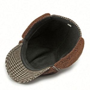 Autumn Winter New Baseball Hat Female <b>Padded</b> Ears Flaps Warm Cap Plush Baseball Cap - Product Image 6