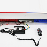 Nouvelle carte TF, amplificateur USB MP3, sirène, haut-parleur, klaxon, barre lumineuse de toit de camion de 120 cm, lumière de signalisation rouge et bleue à LED stroboscopique 12V