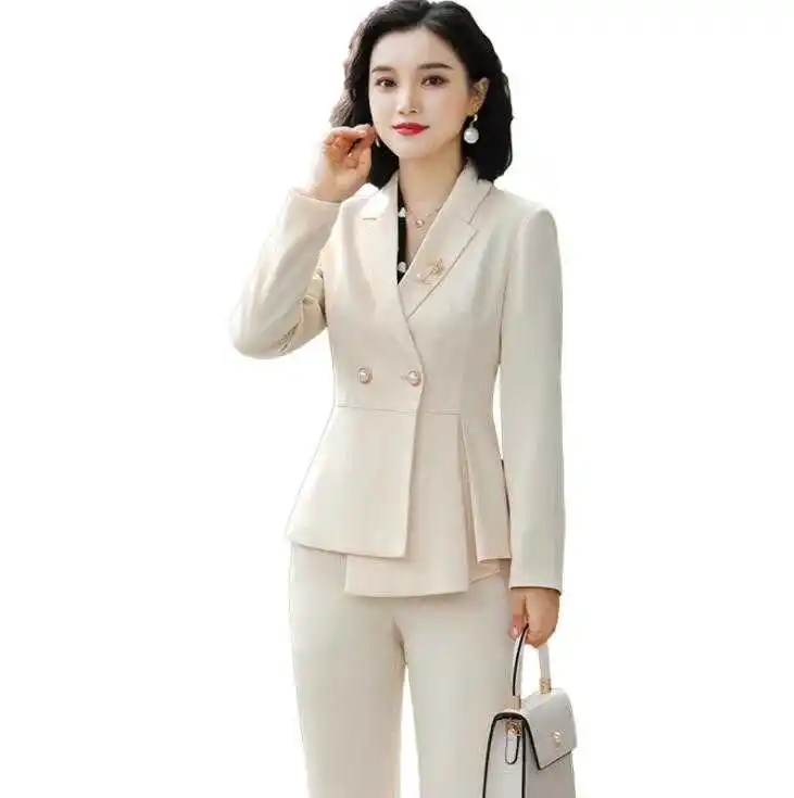 Traje de otoño para mujer, ropa profesional a la moda, ropa formal