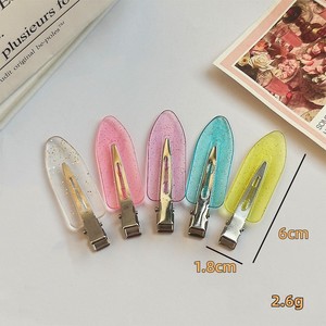 Lot de 4 pinces à <span class=keywords><strong>cheveux</strong></span> sans trace, sans pli, en résine, plates et courbées, pour salon de coiffure, nouvelle mode - Product Image 5