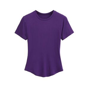 Nouveau T-shirt respirant à manches courtes et col masque, style européen et américain, pour femme, coupe ajustée, taille fine, couleur rose poudré - Product Image 5