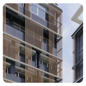 Lames de persiennes <span class=keywords><strong>en</strong></span> aluminium préfabriquées, persiennes fixes pour façade - Product Image 6