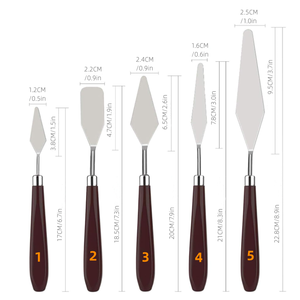 Set di <span class=keywords><strong>5</strong></span> Spatole per Pittura, Coltelli per Telaio, Accessori per Pittura a Olio, Adatti per Tela, Decorazione Torte Fai-da-Te - Product Image 5