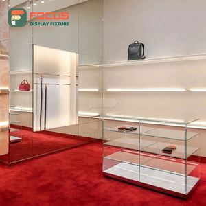 Vitrine de présentation de bijoux de luxe moderne en bois et verre avec éclairage LED, présentoir intérieur haut de gamme pour boutique - Product Image 4