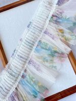 Sangle en nylon colorée de haute qualité du fabricant, 20 mm, double dentelle plissée, garniture en dentelle blanche plissée pour robe