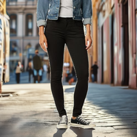 Jean Levi Strauss Signature Gold pour femme, respirant, taille mi-haute, couleur unie, coupe skinny vintage, longueur intégrale (également disponible en grandes tailles)