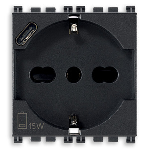 2P+T 16A Universal <b>Socket</b> With <b>USB</b> <b>C</b> Port 15W Charging For Home Office Use - Product Image 1