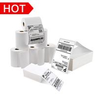 Stiker Label Thermal Berkualitas Baik 4*6" Gulungan Stiker Pengiriman Barcode Harga Pabrik Label Printer Gulungan