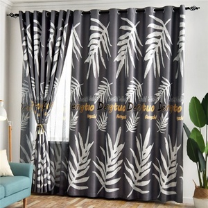 Sẵn Sàng Thực Hiện Giá Rẻ Trang Trí Lá In Phong Cách Phòng Khách Trung Quốc Tùy Chỉnh Rèm Cửa Sổ - Product Image 2