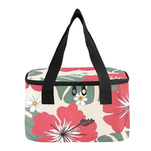 Sac isotherme portable à imprimé floral personnalisé, grand sac isotherme pour le déjeuner, sac à lunch thermique pour les aliments, pique-nique, activité de plein air - Product Image 1