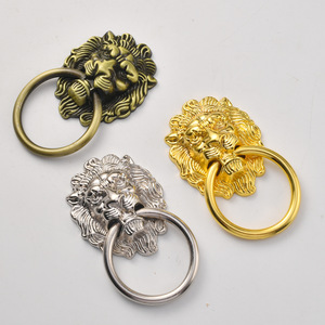 Chinese Style Lion Head Zinc Alloy <b>Drawer</b> Handle Ring Brushed Bronze <b>Silver</b> Gold Durable Furniture <b>Knob</b> - Product Image 2