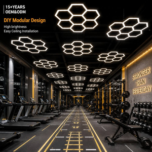 Lampe LED hexagonale haute luminosité pour <span class=keywords><strong>garage</strong></span>, étanche, RGB blanc, plafonnier intelligent pour atelier de réparation <span class=keywords><strong>automobile</strong></span> et lavage de voitures - Product Image 4