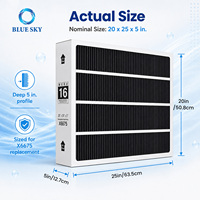 Filtre à air HVAC MERV 16 20x25x5 de remplacement compatible avec le système de fournaise Lennox X6675 HCC20-28 HCF20-16