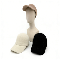Gorro de Béisbol de Invierno Cálido y Esponjoso de Pelo de Conejo, Color Sólido, Felpa Suave, Estilo Newsboy para Mujer