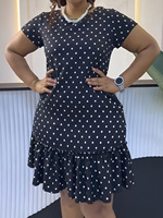 Robe noire imprimée à col rond, nouveau modèle, décontractée, très vendue, pour femmes européennes et américaines, transfrontalière