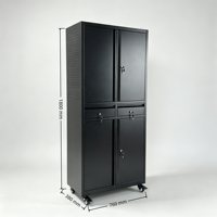 Armoire de rangement robuste en acier avec serrure à clé, tiroirs et roulettes, armoire à outils mobile, atelier industriel, écologique