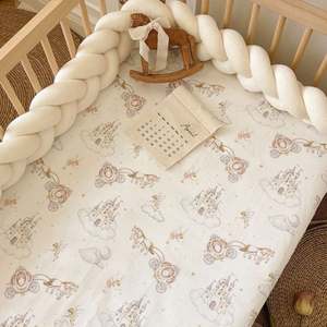 Draps de crèche ajustés en tissu soyeux, extensibles, élastiques, housse de table à langer, drap de lit imprimé, transat pour nouveau-né - Product Image 5