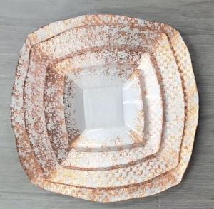 Nouvel ensemble de vaisselle de luxe unique en verre avec feuille d'or rose pour la maison - Product Image 2