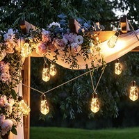 Guirlandes solaires TSINYE pour l'extérieur avec 8 modes, 5 m, étanches, télécommande USB, lumière blanc chaud pour le camping