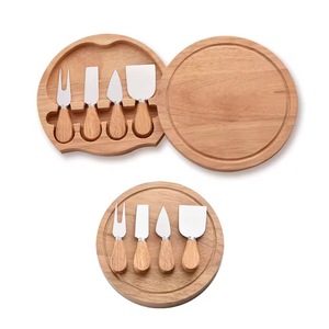 Ensemble cadeau <span class=keywords><strong>de</strong></span> couteaux avec logo personnalisé, petite assiette rotative ronde <span class=keywords><strong>de</strong></span> <span class=keywords><strong>Noël</strong></span>, <span class=keywords><strong>plateau</strong></span> à charcuterie tout-en-un en bambou avec couvercle - Product Image 2