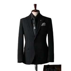 Coupe ajustée hommes costumes 3 pièces noir châle revers décontracté Tuxedos pour mariage marié costumes Blazer gilet pantalon hommes costume