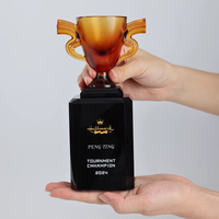 Creative Glass Colored Crystal Award Design Sense Recognition Outstanding Contributor Winner's Trophy Champion Souvenir Cup