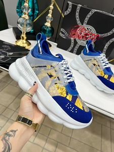 Baskets Dad Sneakers Unisexe à Semelle Large et Épaisse, Chaussures Décontractées à Plateforme Color Block, Doublure Coton, Cuir, Baskets de Sport Vsace - Product Image 1