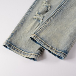 Nouvelle Arrivée - Jean Homme Déchiré Style Vintage Buggy avec Patchs - Jean Homme Effet Usé et Empilé - Product Image 6
