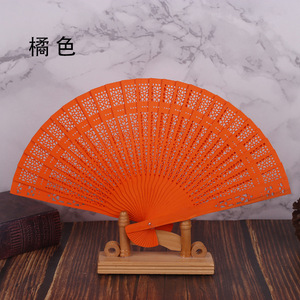 Quạt gỗ thơm màu 8 inch với quạt Quà Tặng nhuộm đặc biệt và quạt gấp - Product Image 5