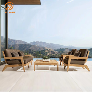 Set di Sedie Lounge <span class=keywords><strong>da</strong></span> Esterno in Legno Teak di Lusso, Struttura in Legno Naturale, Mobili <span class=keywords><strong>da</strong></span> Giardino Resistenti alle Intemperie per Villa con Vista sulle Montagne e Bordo Piscina - Product Image 1