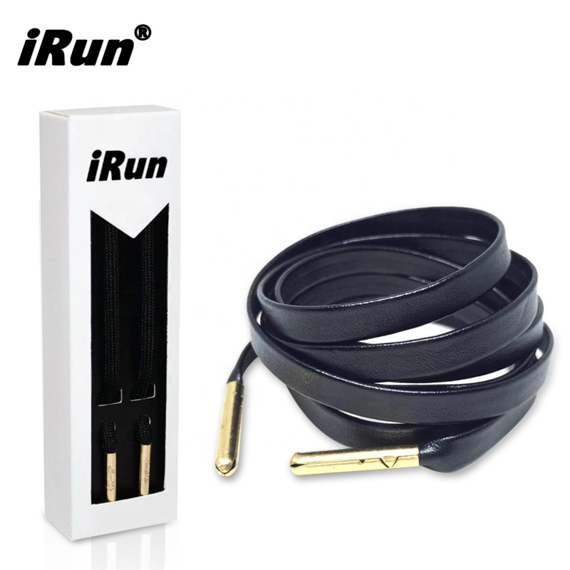 Официальные плоские шнурки из искусственной овечьей кожи, роскошные шнурки для обуви из козьей кожи, золотые/Серебристые шнурки из искусственной кожи с металлическими наконечниками для ботинок Martin