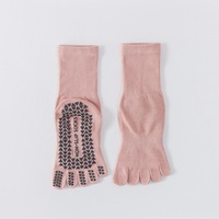 Chaussettes de sport professionnelles antidérapantes en coton à cinq doigts pour le Pilates et le yoga