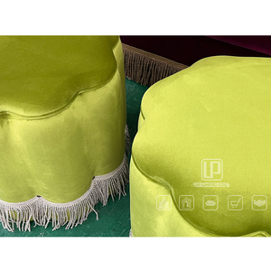 Silla Cilíndrica de Terciopelo Verde Claro de Diseño para Múltiples Escenarios, Silla Simple para Sala de Estar de Hotel o Villa, Muebles para Sala de Estar - Product Image 6