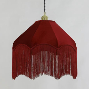 Lustre rond en velours noir à franges pour salon, décoration intérieure - Product Image 3