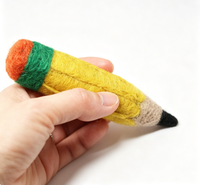 Jouet pour chat en feutre de laine fait main en forme de crayon, jouet à mâcher amusant pour animaux de compagnie, jouet interactif en feutre doux pour chaton