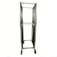 Chariot de refroidissement et de séchage en acier inoxydable commercial pour boulangerie, avec étagères pour bacs à pain et paniers à brioches, idéal pour la sérigraphie et la cuisson